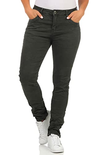 Karostar Jeans stretch moderne chino pour femme Taille skinny 62 - Vert - W40 Cover