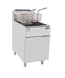 CookRite ATFS-75 Commercial Deep Fryer with Baskets 5 Tube Stainless Steel Liquid Propane Floor Fryers-150000 BTU