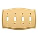 Baldwin Estate 4782.030.CD Colonial Quad Toggle Wall Plate in Polished Brass, 5.3"x8.2"
