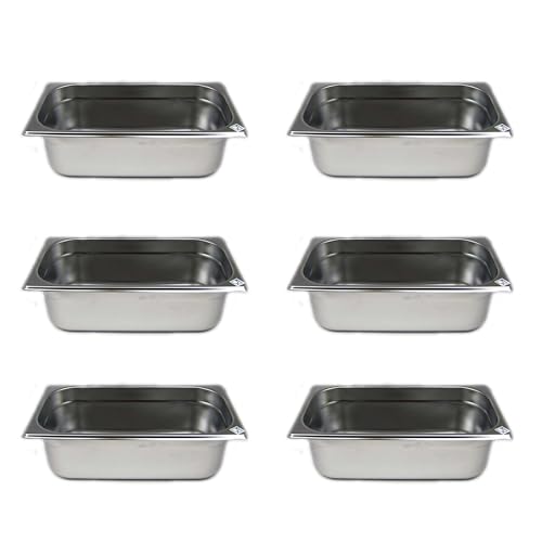 AcMax Lot de 6 récipients gastronorme GN 1/3 Gastronorm en acier inoxydable 4 l Profondeur 100 mm