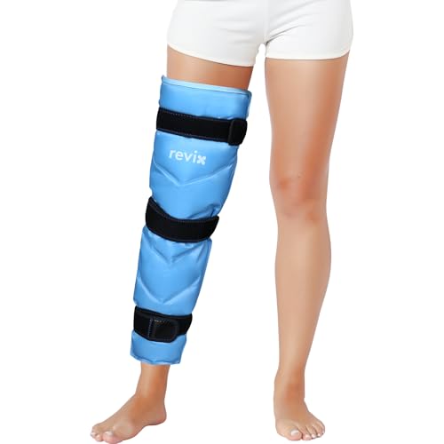 REVIX Ice Pack for Thigh and Shin, Cold Compress for Hip, Thigh, Knee and Shin Splint, Injury Recovery, Swelling,Bruises & Sprains, After Surgery