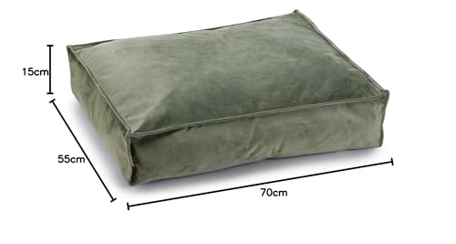 Designed by Lotte Nalino, Hundekissen, Samt, Grün, 70x55x15 cm