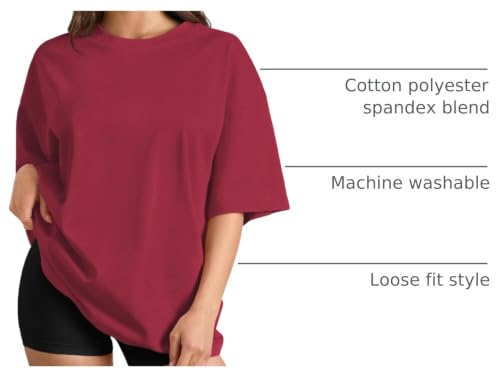 Image of Trendy Queen Womens Oversized T-Shirts Short Sleeves Workout Tops | Casual Summer Gym Tees Plus Size Fashion Clothes 2026