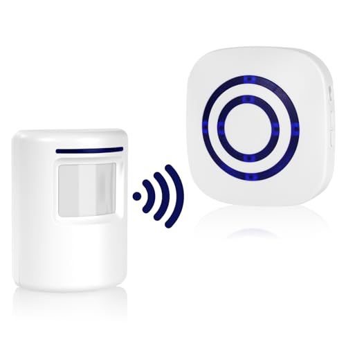 AXFEE Durchgangsalarm, Beweungsklingel Set mit 1 Elektronischem Plug-in-Empfänger&1 PIR-Bewegungssensor-Detektor, Drahtlose Bewegungssensor mit 38 Klingeltönen, 3 Lautstärkestufen&Blau LED Anzeige AXFEE Durchgangsalarm, Beweungsklingel Set mit 1 Elektronischem Plug-in-Empfänger&1 PIR-Bewegungssensor-Detektor, Drahtlose Bewegungssensor mit 38 Klingeltönen, 3 Lautstärkestufen&Blau LED Anzeige