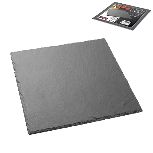 Ardoise - Bandeja cuadrada para servir (25 x 25 cm, pizarra)