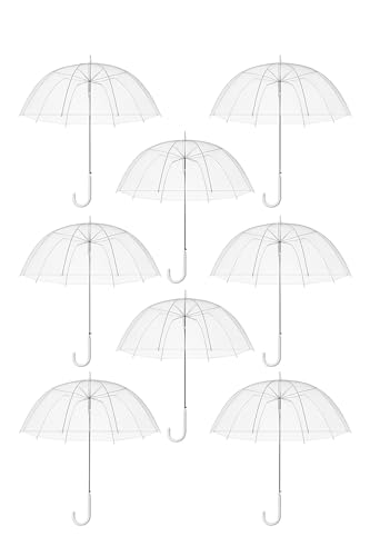 Muntel Transparenter Regenschirm 94 cm Durchsichtiger Ideal für Hochzeiten Events & Fotoshootings Klarsichtschirm mit neutralem Design Für besondere Anlässe (6)