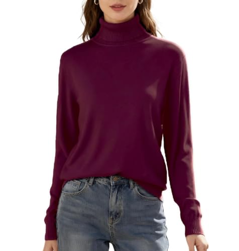 Image of SANGTREE Women's Turtleneck Sweaters Long Sleeve Pullover Tops | Breathable and Lightweight Fall Winter Fashion Outfit.Perfect for Daily,Office,Vacations,Holiday,Family Gatherings Etc.