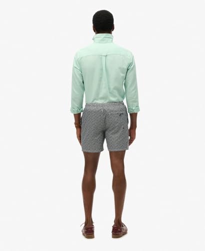 Superdry Men's AOP 16 Swim Shorts, Black/White4