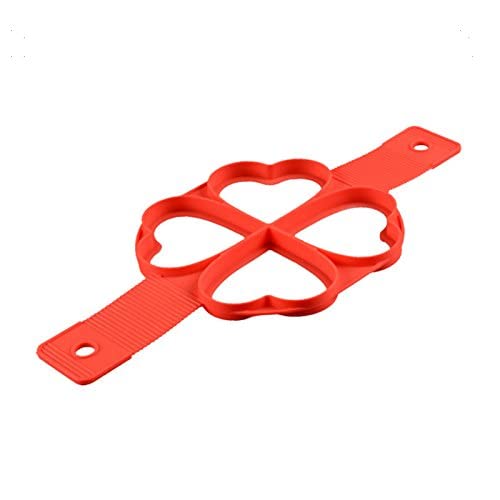 Ubersweet® Wulekue Silicone Pancakes Egg Rings Mould Cake Mold Eggs Tool Easy Make Perfect Breakfast: Red