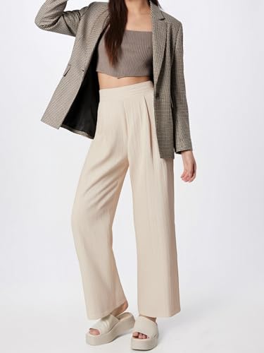 Women Wide Leg Dress Pants 2025 Mid Waisted Pleated Business Casual Trousers Office Work Palazzo Pants4