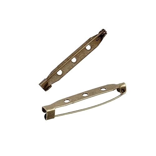 DOITOOL 200Pcs Bronze Safety Pin Backs Clasp Brooch for Craft Jewelry DIY Projects Durable Material Easy to Use with Holes Design for Secure Attachment