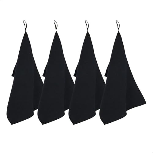 watchget Microfiber Cleaning Cloth,Barista Micro Towels 4 Pack Black