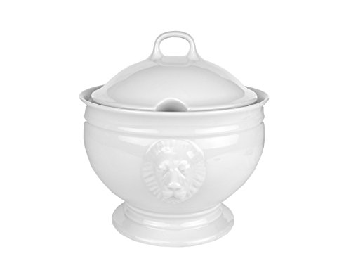 Van Well Soupière tête de lion - 2 750 ml - En porcelaine de marque élégante Cover