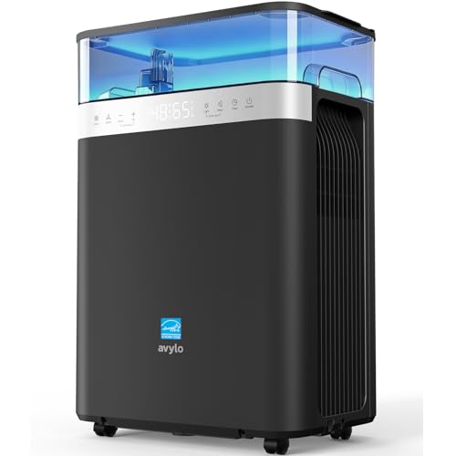 Image of avylo 5000 Sq.Ft Dehumidifier for Basement with Pump and Drain Hose, Max 90 Pint /D, Black | Energy Star Most Efficient 2025,5000 Sq.Ft Dehumidifier,Top Mounted 2.11Gal Tank,3 Drainage Option,Auto Shut Off,Auto Defrost
