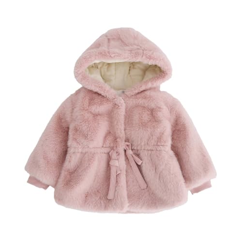 Girls Fleece Jacket Fall Winter Fuzzy Faux Fur Hoodie Button Down Coat Kids Baby Soft Cute Fluffy Thermal Sweaters