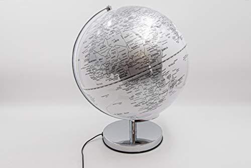 Mascagni Globo Luminoso LED Base in Metallo. Diam. 25 cm, Acciaio.