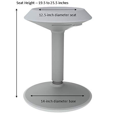 Image of Learniture Adjustable-Height Active Motion Stool w /Circular Seat - Flexible Seating for School Classroom, Office or Home - Gray (LNT-NUS800-GR-SO)