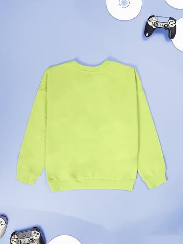 Image of KiddoPanti Boys Solid Round Neck Full Sleeve Fleece Sweatshirt | 60% Cotton 40% Polyester | Soft Warm Winter Pullover | Ribbed Cuffs & Hem | Casual Winter Sweatshirt for Kids
