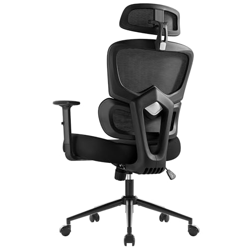 Image of IWMH Office Chair,Big and Tall Desk Chair 500LBS,Ergonomic Computer Chairs for Heavy People,Mesh Reclining Breathable Chairs with Dynamic Lumbar Support,Executive SwivelChair Heavy Duty Metal Base