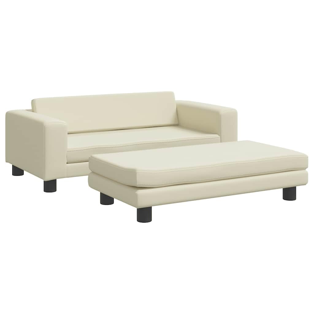 Sofá para perros con extensión crema, 100 x 50 x 30 cm, piel sintética, para perros pequeños, soporta hasta 50 kg, elegante cama para perros para salón y dormitorio