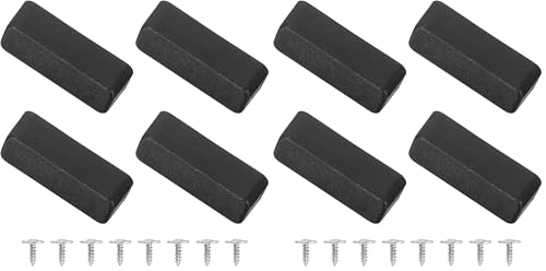 Image of uxcell 4Pcs Luggage Replacement Pads, Plastic Luggage Stand Feet Stud, Suitcase and Travel Gear Bottom Side Accessories with Self-Tapping Screws, Black (42x16x13mm) (Pack of 2)