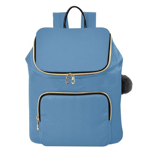 Mochila de mujer con pompón Steel Blue idónea para turismo urbano