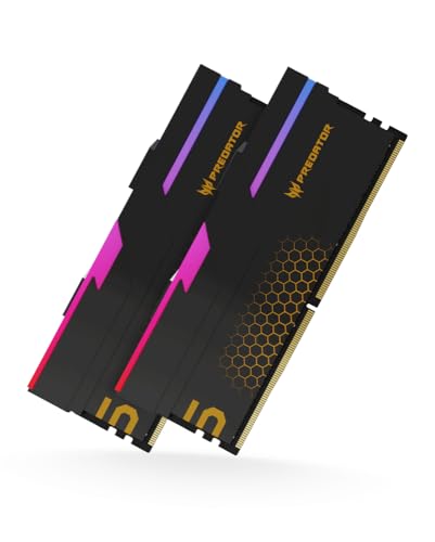 Acer Predator Hermes DDR5 RGB U-DIMM 6000Mhz 96GB (48GB*2), Unterstützt Intel XMP 3.0 & AMD Expo - PC Computer Gaming Arbeitsspeicher