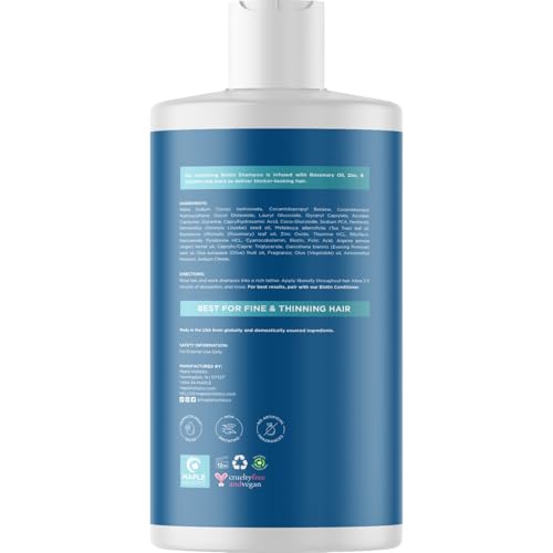 Image of Rosemary and Biotin Shampoo for Thinning Hair - Vegan Volumizing Shampoo for Fine Hair with B Vitamins Argan Oil & Tea Tree Essential Oil - Paraben Silicone and Sulfate Free Vegan Formula (16 Fl Oz)