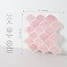 HOMEART Pink Peel and Stick Backsplash Fish Scale Tile, Removable Renter Friendly Backsplash 3D Adhesive Stick on Wall Tiles for Kitchen Bathroom (10 Sheets)