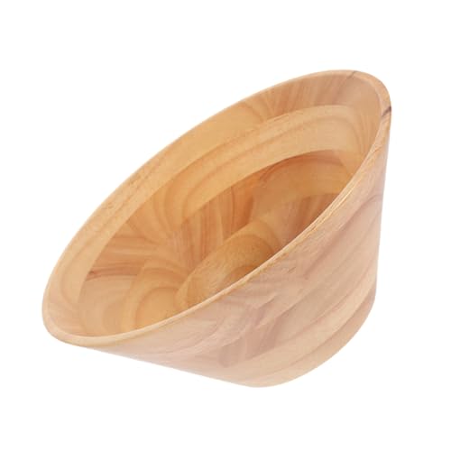 INOOMP 大容量コーン型木製サラダボウル 調理用ミキシングボウル 自然素材の木製器具 和風レストラン向け
