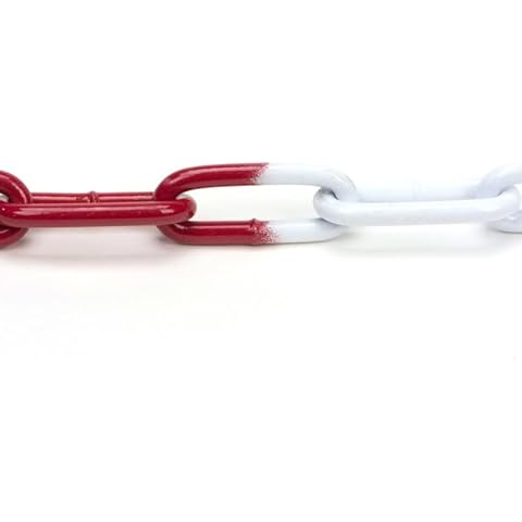 10 m Absperrkette - Stahl - rot/weiß beschichtet - Ø 5mm Absperrkette Metall rot-weiß Metallkette Warnkette Rundstahlkette Metall Absperrkette aus Stahl, geschweißt,10 Meter Cover