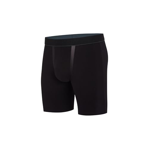 Jockey Men's Underwear Chafe Proof Pouch Cotton Stretch 8.5" Long Leg Boxer Brief - 3 Pack, Black Out, XL4