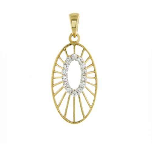 Pendentif en or véritable 3D 14 carats pour femme avec bijoux diamant