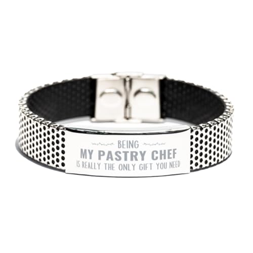 Sarcasm Pastry Chef Christmas Gifts, To My Pastry Chef Stainless Steel Bracelet Engraved Gifts Coworker, Birthday Gifts For Pastry Chef Being My Pastry Chef is really the only gift you need