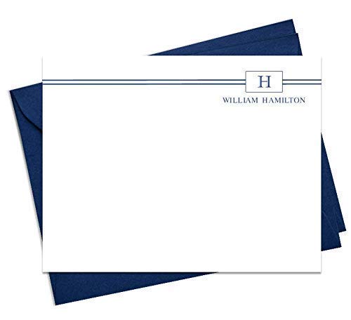 Lemon Grace Co Mens Stationary Paper and Envelopes Set - Personalized Thank You Notes, Men's Personalized Stationery Set, Professional Stationary, AS-1804