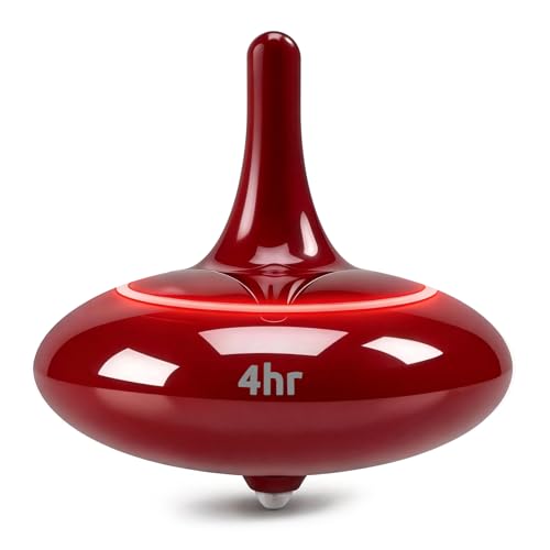 YASAIN 4-Hour Long Spin Rechargeable LED Spinning Top | Color Changing Light Show Fidget Toy | Electric Gyroscope for Focus & Stress Relief (Kids & Adults) - Perfect Desk & Home Gift,（Red）