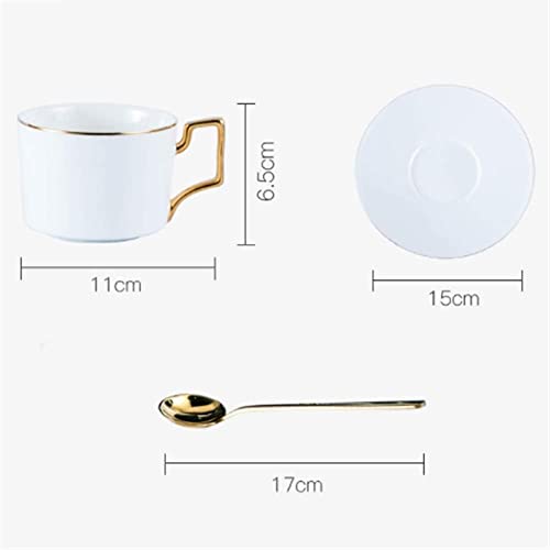 Tea-Set-Coffee-Cup-Set-Tea-Cup-Set-Tea-Cup-Set-Tea-Cups-and-Saucers-with-Metal-Holder-Gold-Trim-Simple-Ceramic-Coffee-Tea-Set-Green-13-Pieces-Black-19-Pieces-Green-13-Pieces