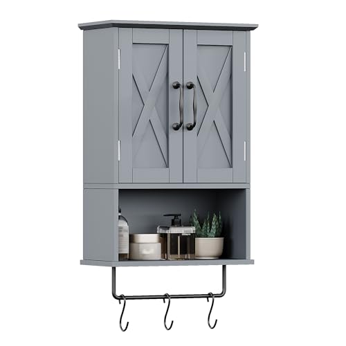 ChooChoo Farmhouse Medicine Cabinet, Bathroom Wall Cabinet with Adjustable Shelf,