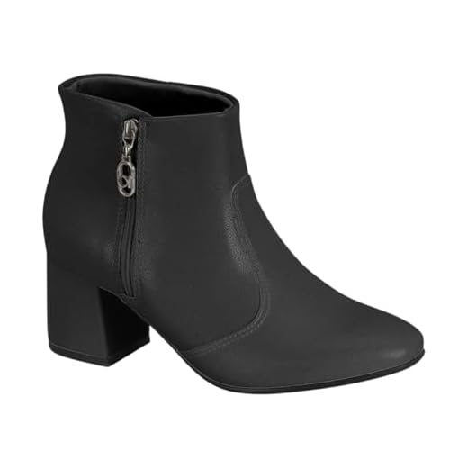 Bota Feminina Beira Rio – Napa Preta, Salto Bloco Médio, Confortável e Elegante – Tamanho 34