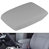 Osompar Center Console Armrest Cover Gray Compatible with Toyota Highlander 2008-2013 Replaces 58905-0E040-C0 PU Leather Arm Rest Box Lid Middle Console Cover