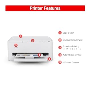 Canon PIXMA TS4320 Wireless Color Inkjet Printer for Duplex Printing, White – Cost Efficient Home Printer with Copier/Scanner, Compact Design, Easy Setup, 1 Year Limited Warranty