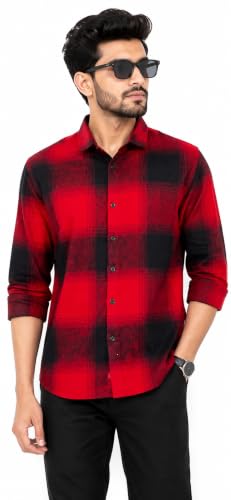 Image of Men's Flannel Plaid Check Full Sleeve Button-Down Shirt