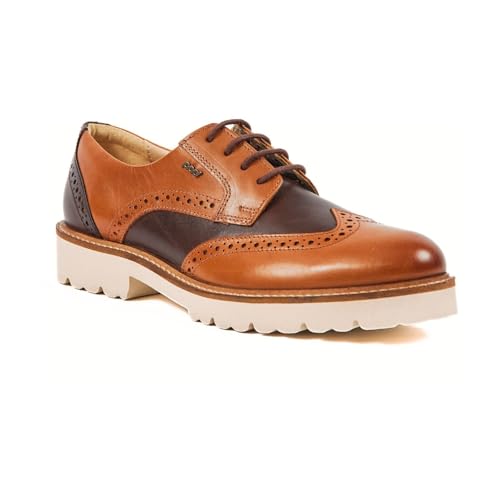 Pod Kortney Chaussures À Lacets en Cuir pour Femmes, Couleur Tan, À Motifs Multiples. - EUR 39