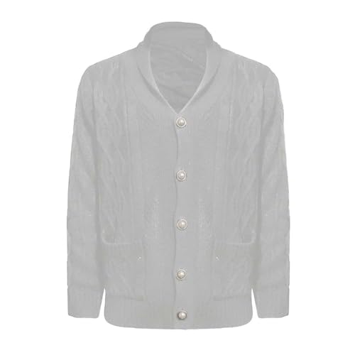 Mens Slimming Twist Knit Cardigan Sweaters Casual Long Sleeve Shawl Collar Button Down Knitted Sweaters with Pockets2