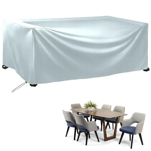 CJFBDY Coperture per Mobili da Giardino 60x60x60cm Copritavolo Esterno Impermeabile Tessuto 420D Oxford Telo Copri Tavoli da Terrazza Rettangolari, Impermeabile, Anti-UV, Antivento