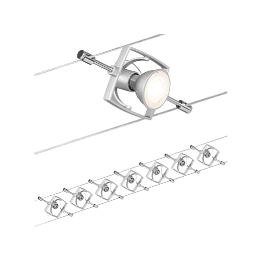 941.52 Wire System Set MacII max. 7x10W GU5,3 Chrom matt 230/12V 80VA 94152 Seilleuchte Seillampe Deckenleuchte Deckenbeleuchtung LED