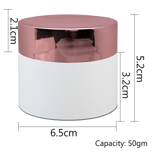 Image of Zenvista Empty White Cosmetics Jar with Rose Gold Cap for Cream- 50gm[ZMJ16][Pack of 3 ]
