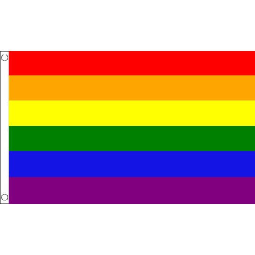 3 x 5 Ft Gay Lesbian Rainbow Flag with Brass Grommets