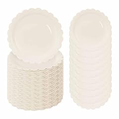 7 inch ivory scalloped plates