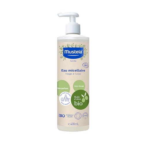 Mustela BR Água Micelar Bio Orgânico Certificado 400Ml - Limpa As Impurezas Da Pele Do Rosto e Corpo Vegana Sem...